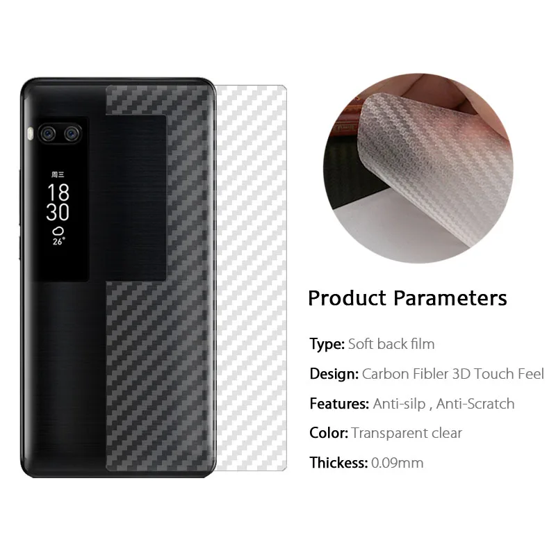 2 упаковки 3D углеродистая задняя защитная пленка для экрана Meizu M6 M5 Note M6S M3 M5s M5c MX6 Pro