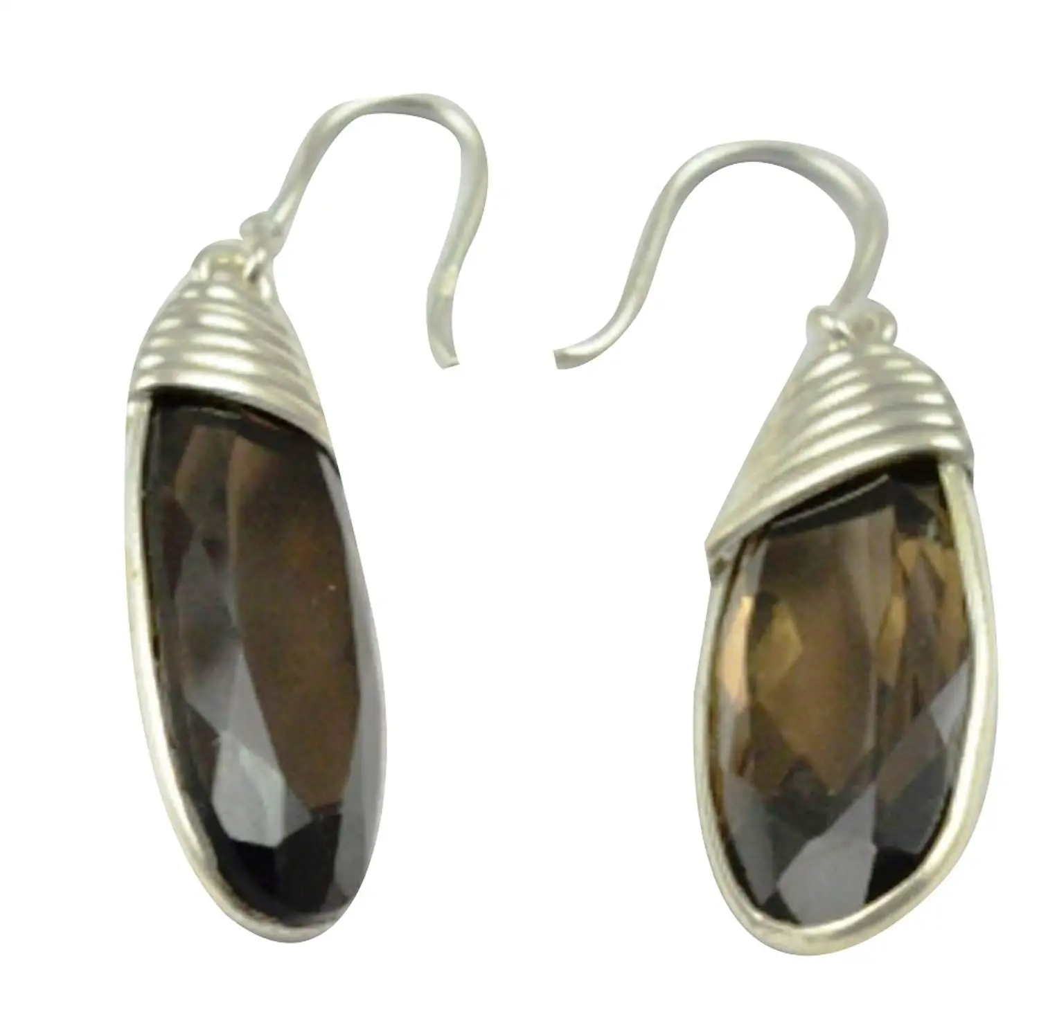 

LoveGem Genuine Smoky Quartz EARRINGS 925 Sterling Silver, 46.7mm, AE2271