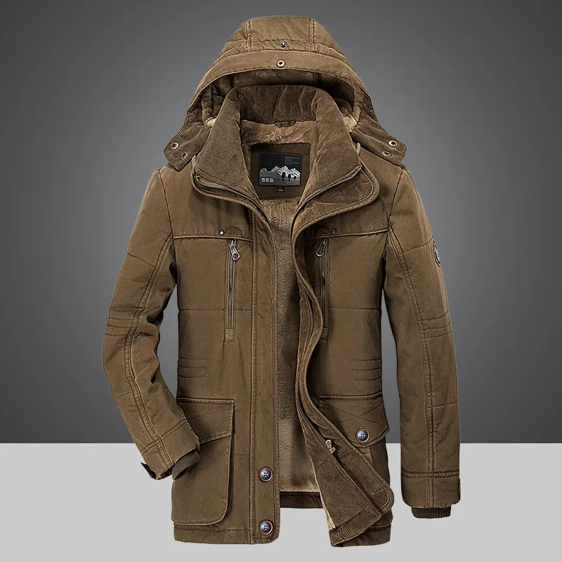 6XL зимняя куртка для мужчин среднего возраста плюс thjck теплое пальто куртка мужская повседневная куртка с капюшоном зимняя куртка