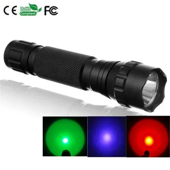 

Green/Red/Purple Light LED Tactical Flashlight 501B Torch Light Hunting Lamp 18650 Ultraviolet Black Light