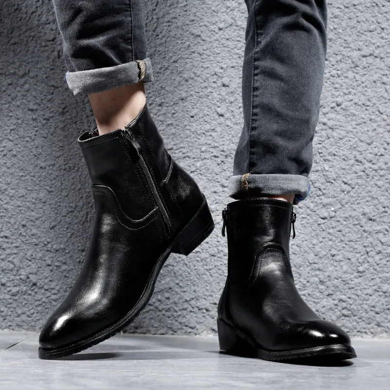 mens soft leather ankle boots