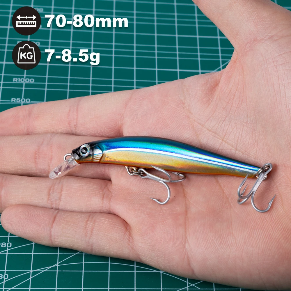 Hunt house hard fishing lure artist minnow freshwater fishing trout lure hard bait 70mm 7g 80mm