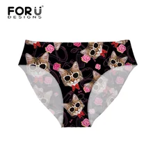 FORUDESIGNS/бразильские бикини танкини купальники Kawaii кошки голова Печатных Плавки для женщин Seyx купальники шорты для женщин