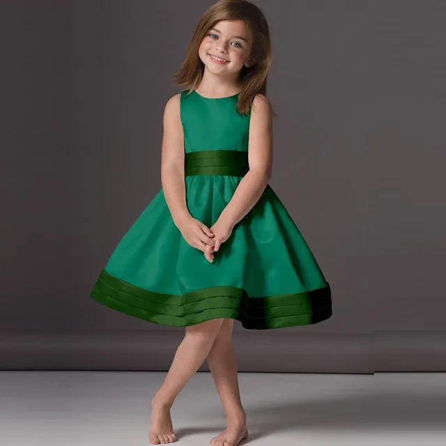 2016 Cheap Emerald Green Flower Girl Dresses Sleeveless A Line Knee