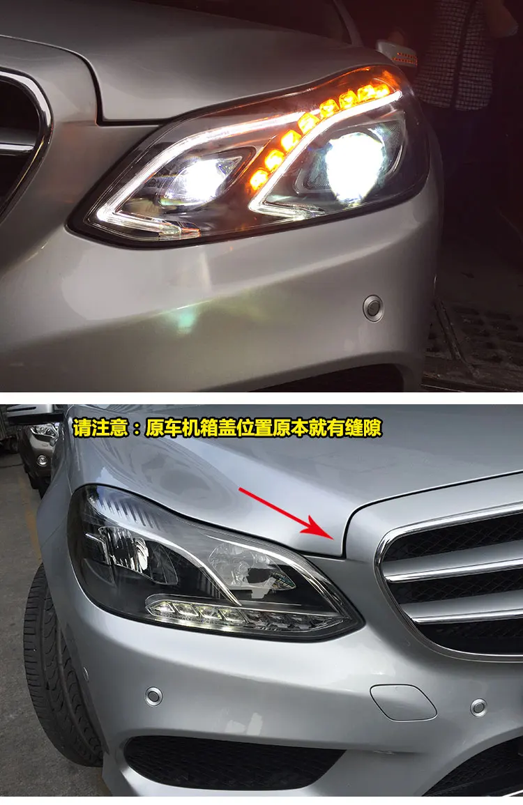 Hireno фары для Mercedes-Benz E180 E200 E260 W212 фар сборки LED DRL ангел объектив двойной луч ксеноновые 2 шт