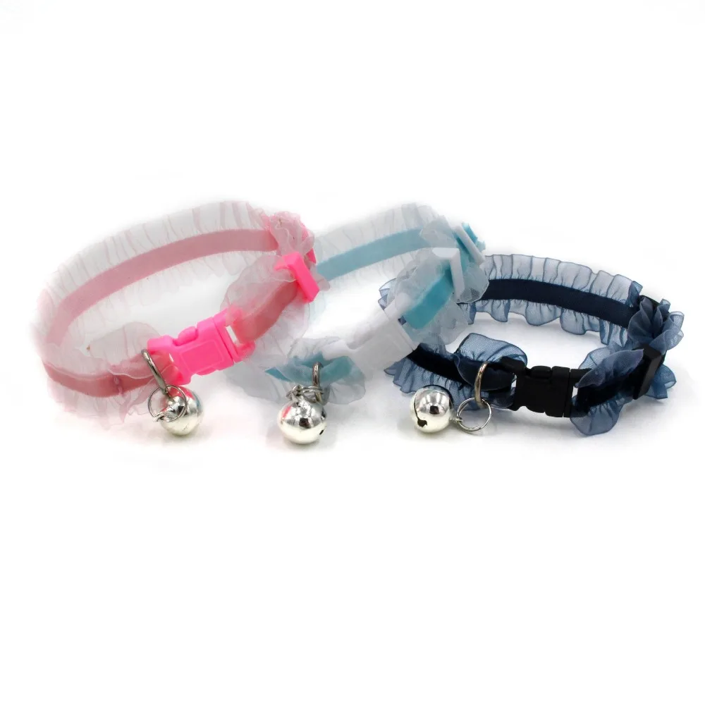 Pet Cat Dog Collar Kitten Bells Safety Cute Lace Stretch Quick Release Pet Puppy Cat Collar Supplies Soft Collar Pet Cat Dog Collar Kitten Bells Safety Cute Lace Stretch Quick Release Pet Puppy Cat Collar Supplies Soft Collar