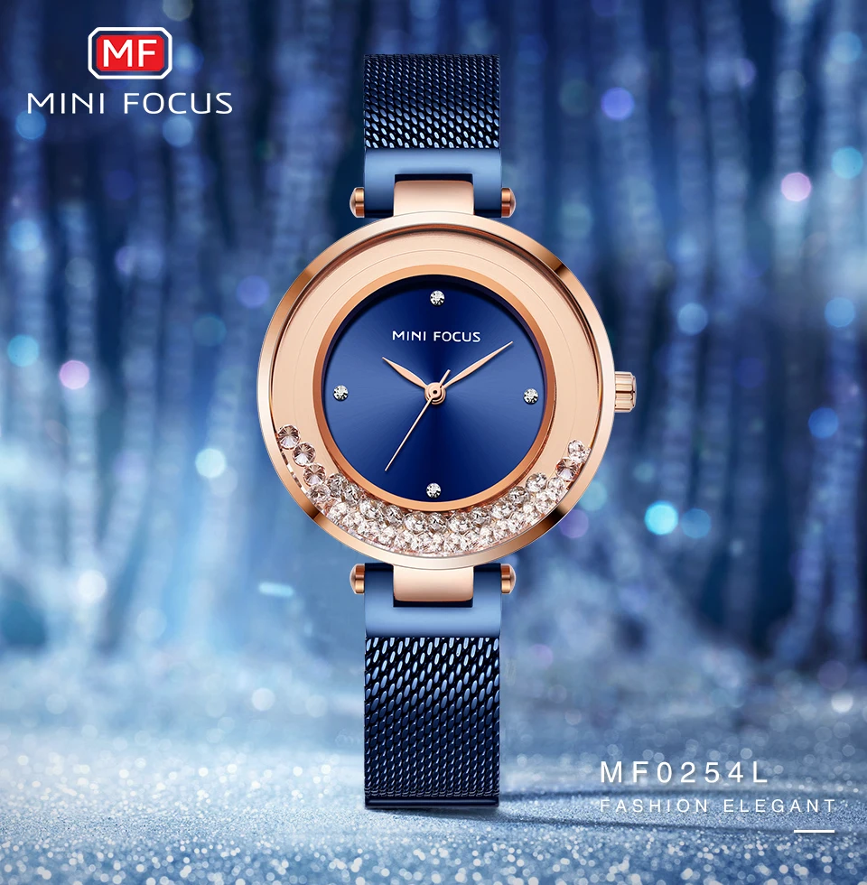Топ бренд класса люкс мини фокус женские часы кварцевые часы со льдом женские часы с сетчатым ремешком водонепроницаемые элегантные ультра тонкие женские часы