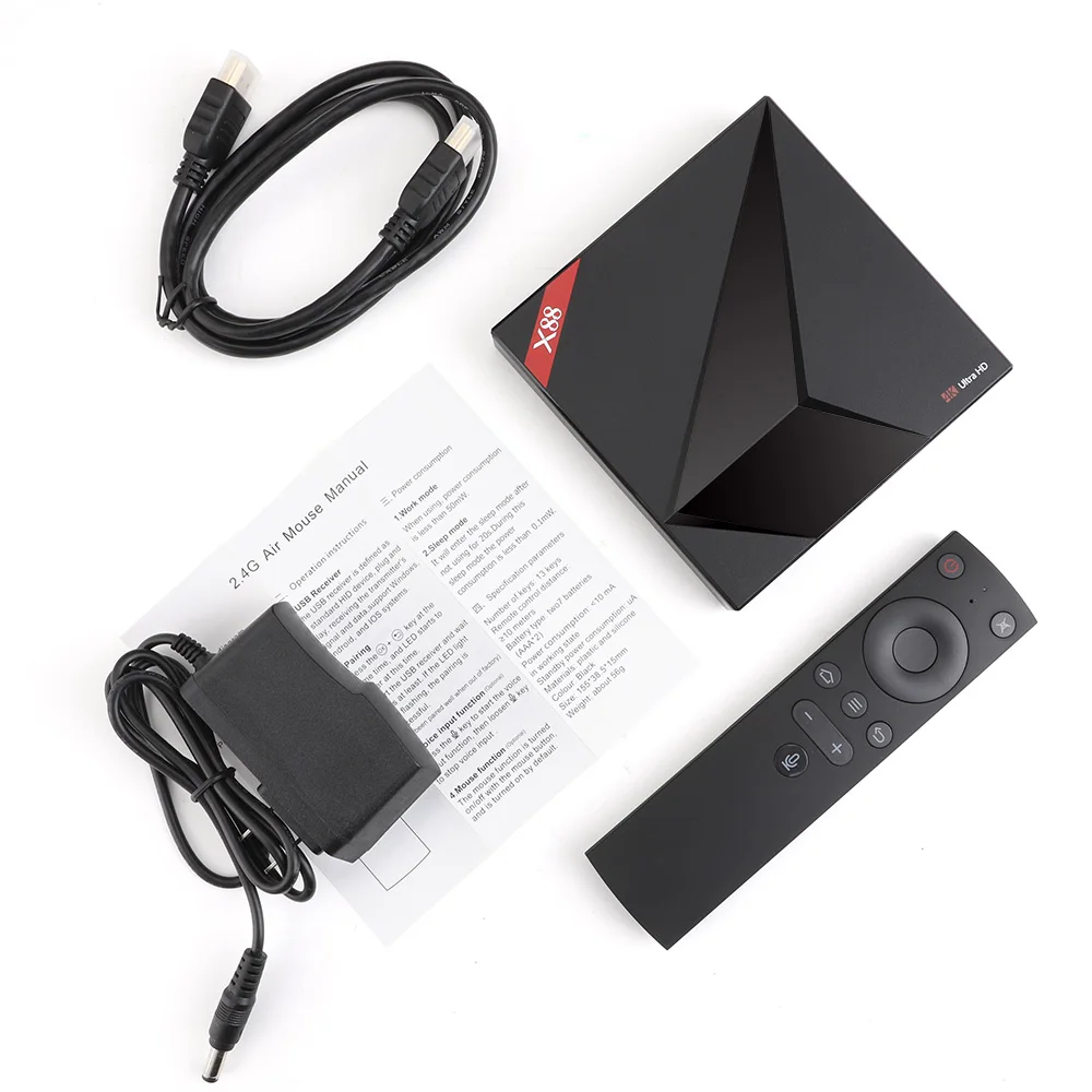 ТВ приставка BM X88 Rockchip RK3328 с поддержкой Google Android 7 1 4 ГБ/32 ГБ голосовым управлением