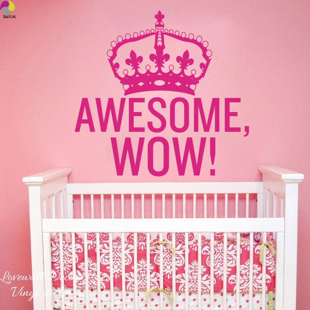 Us 611 10 Offsuper Wow König George Crown Wandaufkleber Baby Kinderzimmer Schlafzimmer Familie Liebe Inspiration Quote Wall Aufkleber Autofenster