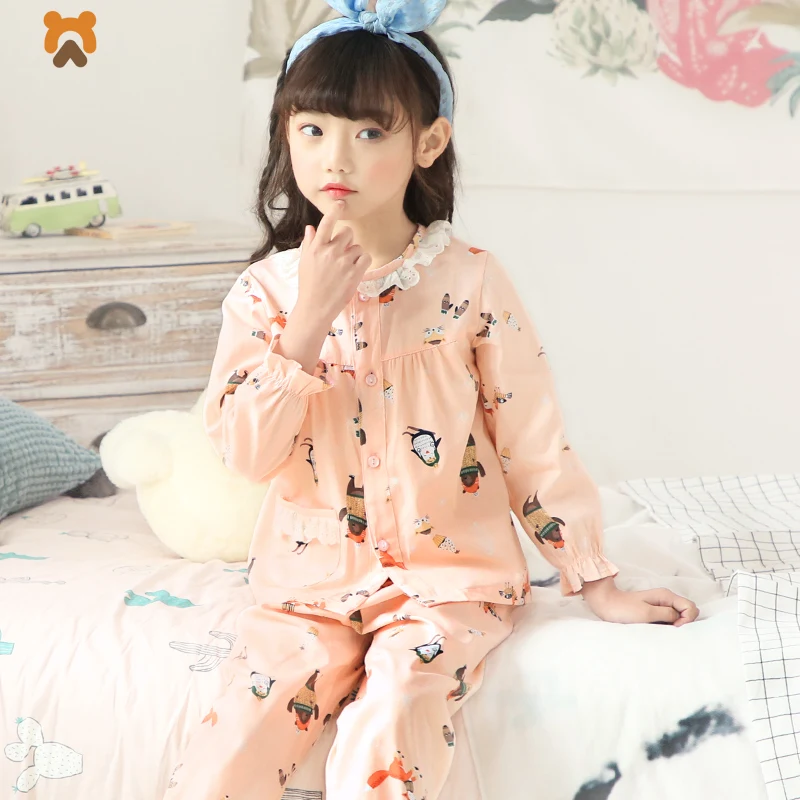 Summer Cotton Girls Pajamas Clothing Sets Full Sleeve Little Girl Pajamas  Tops Pants Cartoon Children Sleepwear For Girls Kids|Pajama Sets| -  AliExpress