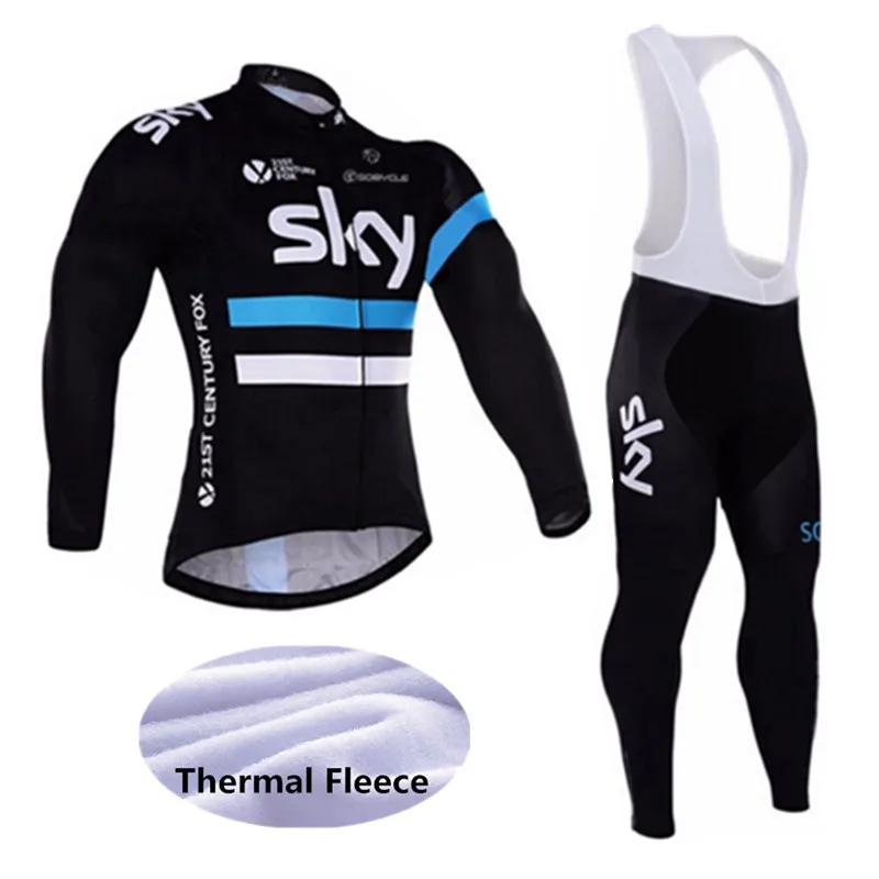 

2018 SKY Men's Winter Thermal Fleece Long Sleeves Cycling suit Ropa Maillot Ciclismo Bicycle MTB outdoor Breathable Clothing