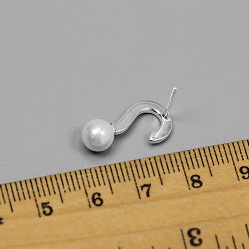 Lotus Fun Real 925 Sterling Silver Handmade Designer Fine Jewelry Cute Question Mark Design Drop Earrings for Women Brincos