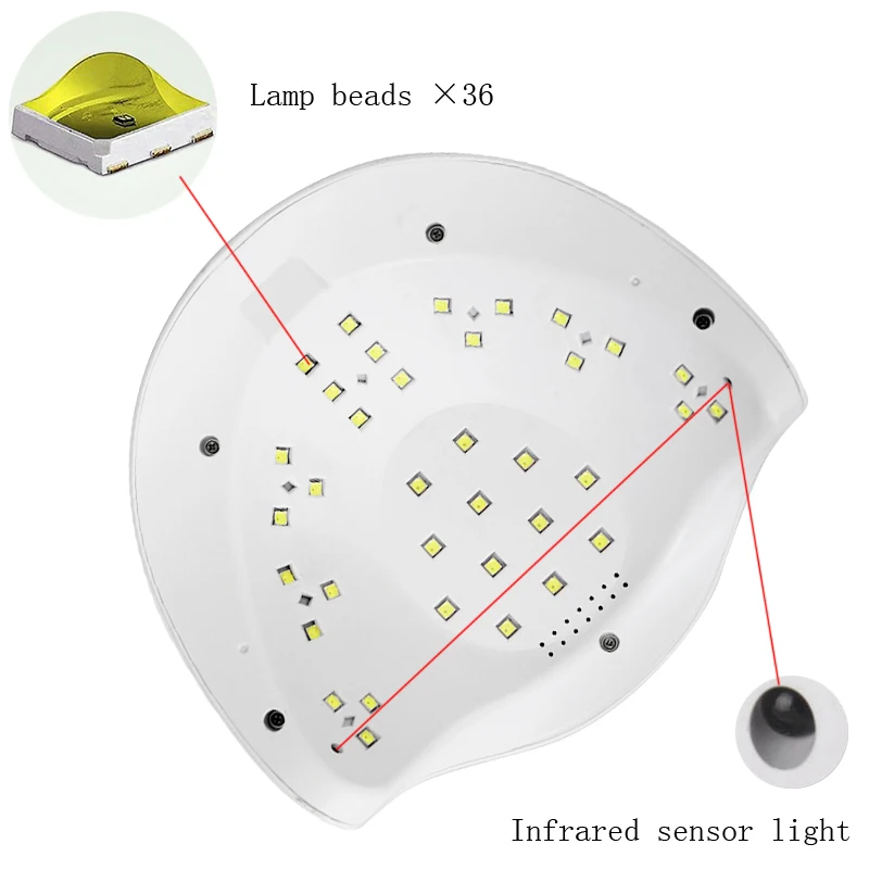 LNWPYH 54 Вт УФ светодиодный светильник 10 s/30 s/60 s/90 s таймер умная сенсорная кнопка Сушилка для ногтей маникюрный гель лампа для ногтей лампа для сушки гель-лака