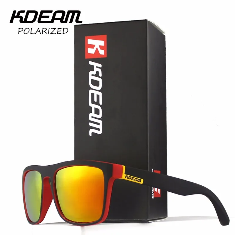 KDEAM поляризованных солнцезащитных очков Для мужчин/Для женщин Брендовая Дизайнерская обувь спортивные солнцезащитные очки 6 цветов UV400 вождения Рыбалка gafas-де-сол