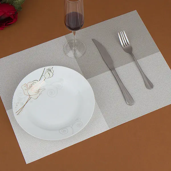 SZS Hot 4pcs Placemats Vintage PVC Insulation Plaid Dining Table Mats
