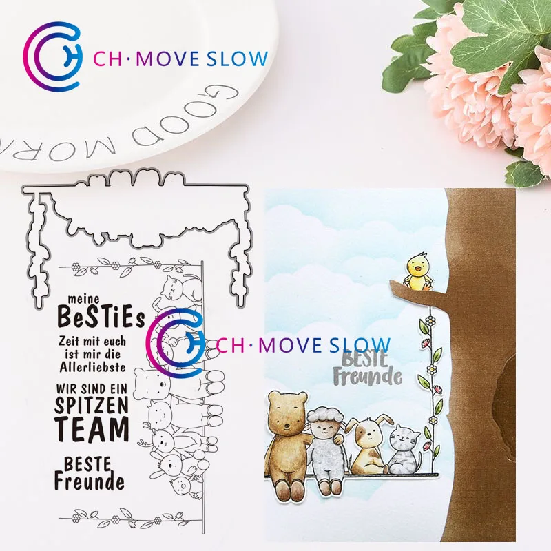 

2019 New Arrival CH Besties Metal Cutting Dies and stamps DIY Scrapbooking Card Stencil Paper Cards Album Decoration Paper