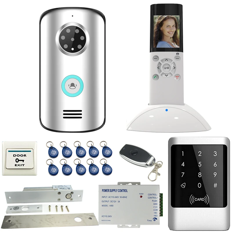 

JERUAN Wireless Video Door Phone Remote unlock Intercom system kit Waterproof 120 degree Camera + Metal RFID Access controller