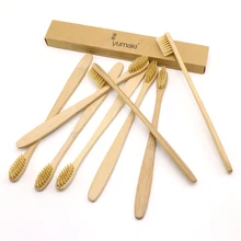 DR. PERFECT 24 шт./лот бежевая тонкая шея бамбуковая зубная щетка Экологичная деревянная бамбуковая зубная щетка для ухода за полостью рта черная головка