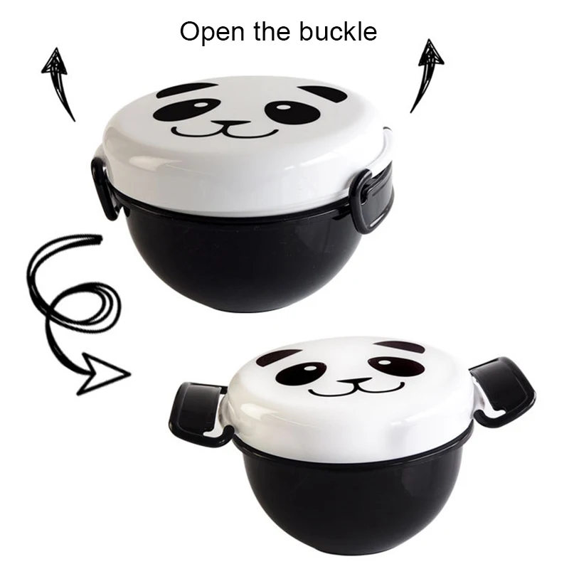 

Microwave Bento Container with compartments Case Dinnerware bento box food box Storage for kids Kawaii panda school lunch box
