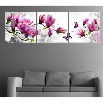 

Luxury Elegant Canvas Painting Wall Pictures 3 Panel Wall Art Such Beauty Flower Canwas Art Home Decor Modern Canvas Prints