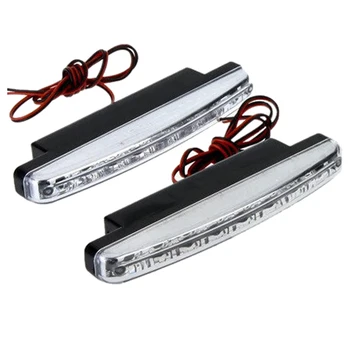 

Universal Pair Daytime Running DRL Daylight 2Pcs 8 LED Car Super Bright White Light
