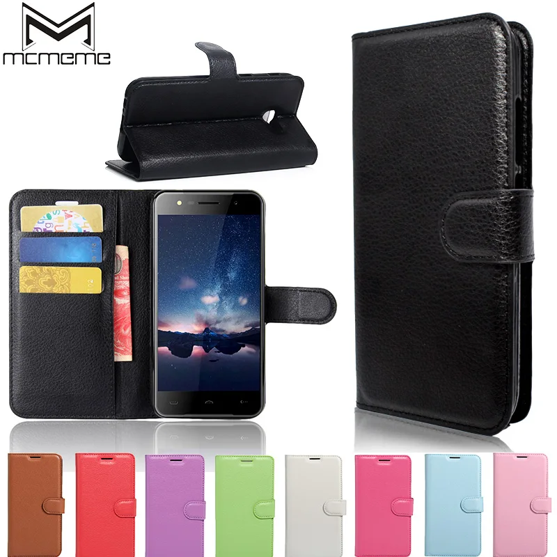 

MCMEMME Case For HOMTOM HT37 Cover Bag Luxury PU Leather Flip Phone Case For Homtom HT27 HT30 HT37 With Stand and Card Slot Caqa
