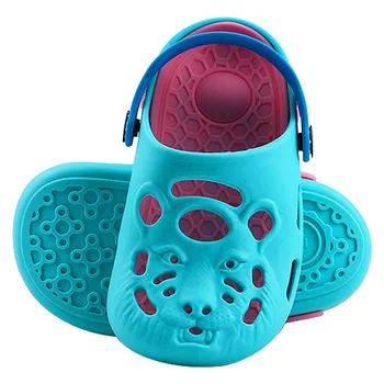 

New Summer 2-3 Children Boys Garden Shoes 2020 Cute Baby Non-slip Indoor Cool Slippers Fashion Tiger head Hole Clogs Shoes