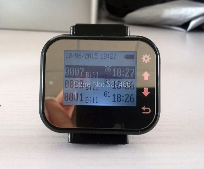 1 wrist receiver for waitress with 8 bell buzzer for guest use Smart watch paging system