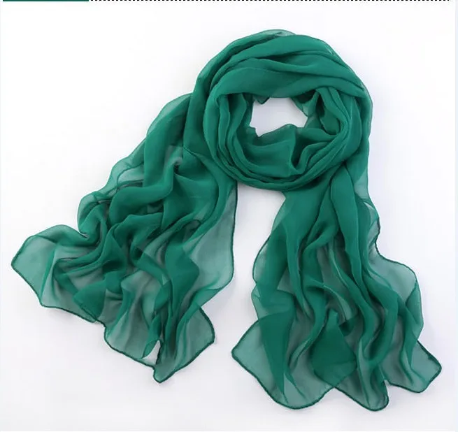 

2018 Summer soild Silk Scarf Women Chiffon Scarves Sunscreen Pareo Beach shawl Female Luxury Brand Scarf