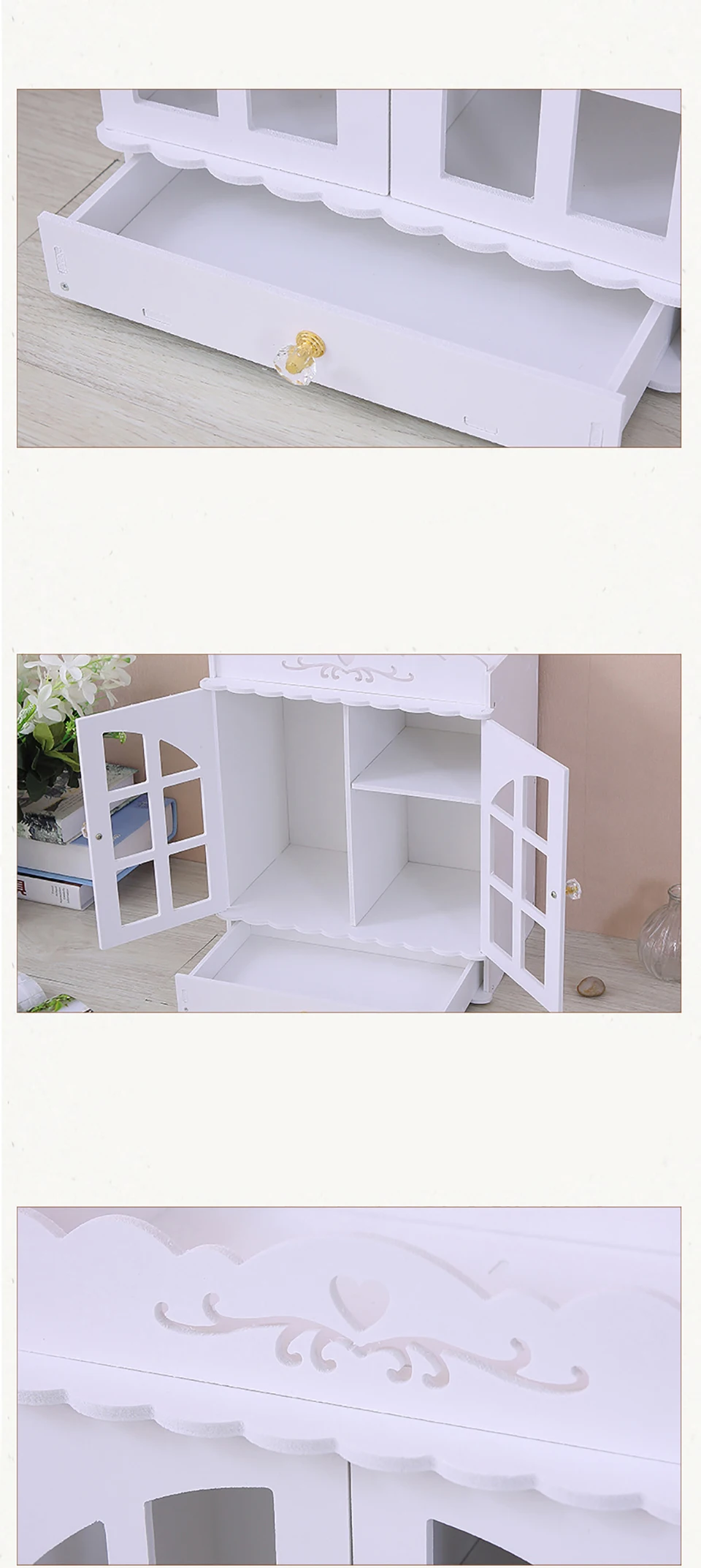 Высококачественная настольная креативная коробка для хранения косметики ящик для хранения для ванной комнаты ящик для хранения деревянный пластиковый ящик для хранения