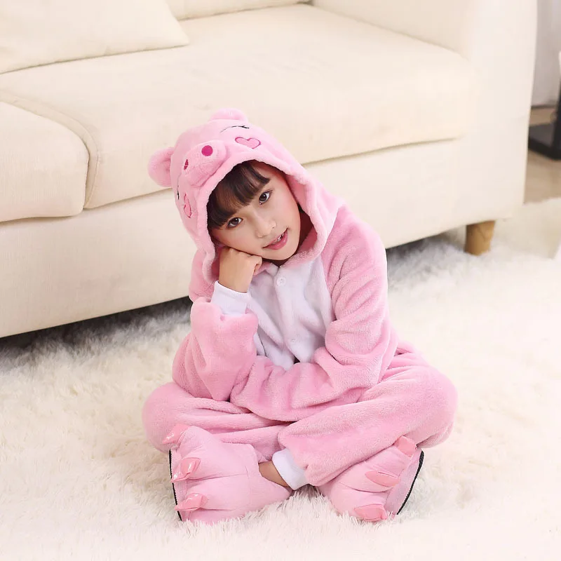 Pijamas para Meninos Eoicioi Crianças Kigurumi Pijamas Flanela Animal Pegasus Ponto Unicórnio Meninas Inverno Quente Onesie 9 Conjuntos de pijama