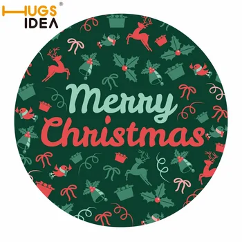 

HUGSIDEA Merry Christmas Felt Round Decorative Carpet Floor Door Pad Baby Child Kid's Play Crawling Mat Hallway Area Rug 60*60cm
