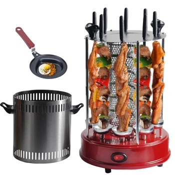 

SS-12 8 Forks Vertical Rotary Electric Grill Home Automatically Rotate Griddle Meat Baking Machine Smokeless Safe Toaster