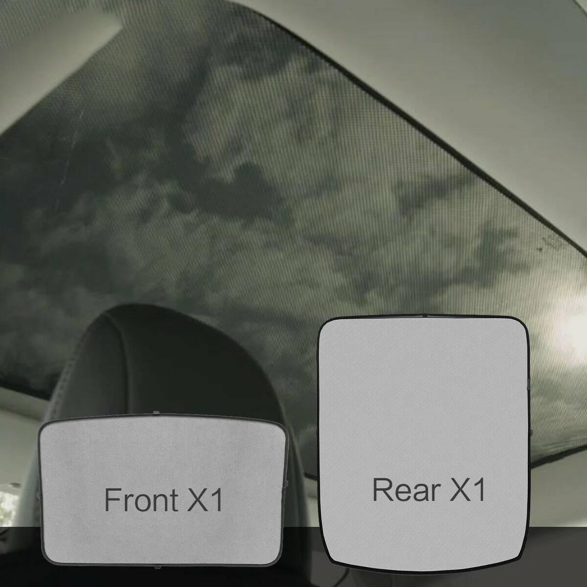 

Mesh fabric Heat insulation Sunshade Sun visor Car shading net 2pcs set Black Interior Skylight Durable Useful