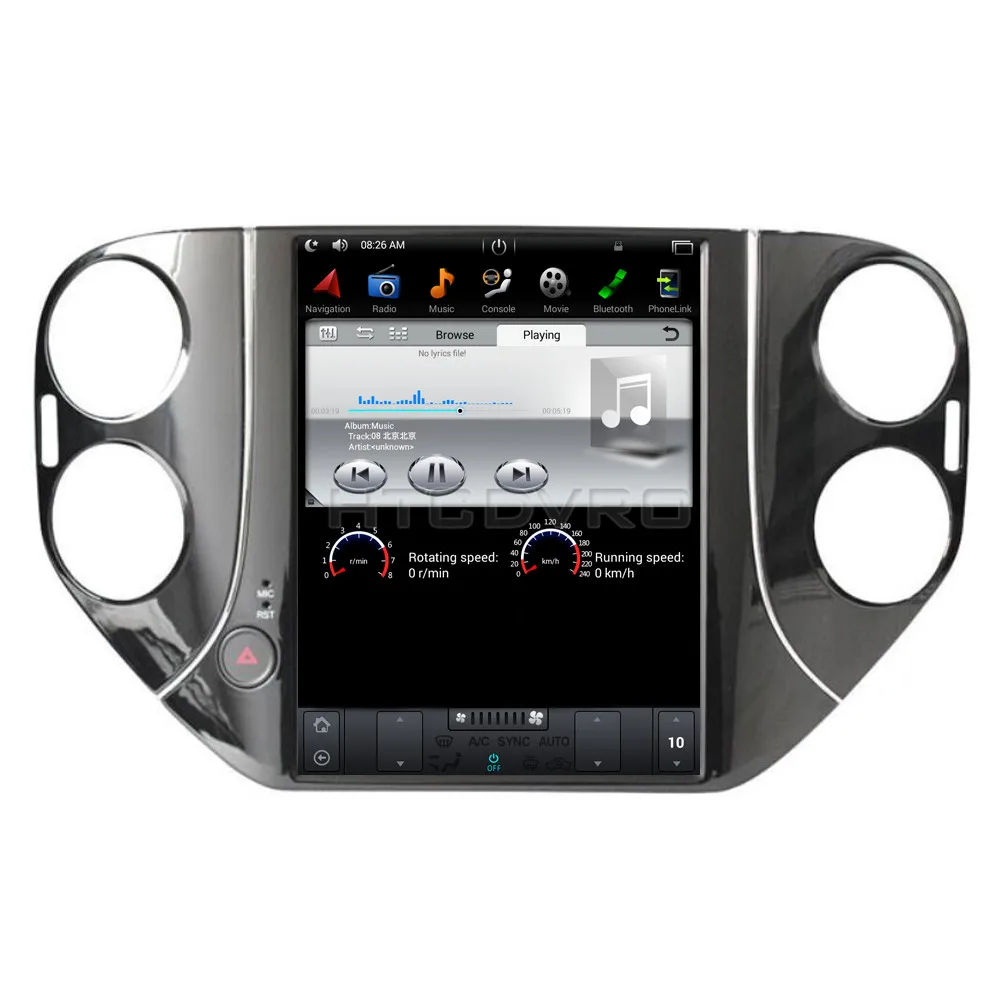 Best YMODVHT 10.4inch Telsa Style Vertical Screen Quad Core Android 7.1 2GB RAM Car DVD GPS for VW Tiguan 2010-2016 RDS Radio Audio 12