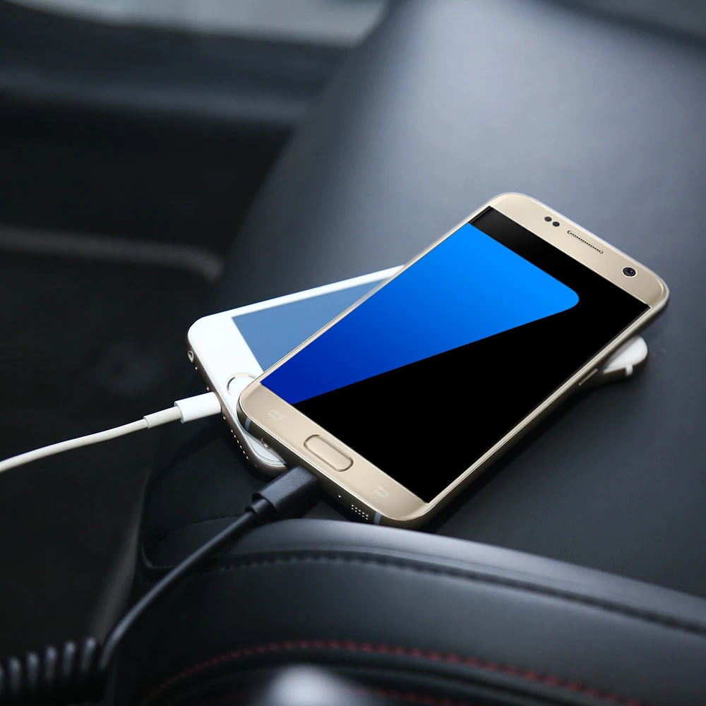 Мини микро USB Автомобильное зарядное устройство с пружинным кабелем для телефона