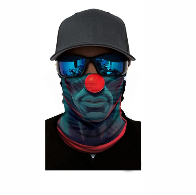 GPFORTYSIX Joker Clown Head Motorcycle Face Mask Scarf Seamlessly Multi