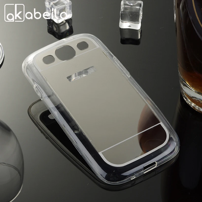 

AKABEILA Phone Covers Cases For Samsung S3 I9300 Case TPU Mirror S III LTE I9305 I9308 I747 T999 GT-I9300 Covers Back Skin