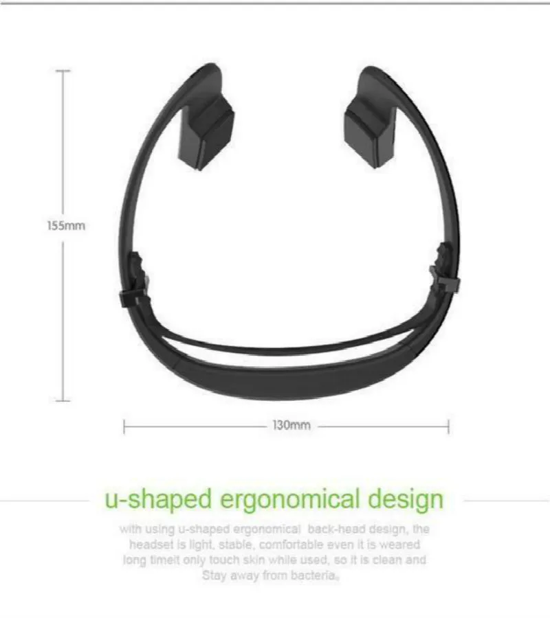 ravi Smart Wireless Bluetooth 4.1 Headset Waterproof Neck-strap Stereo earphones Bone Conduction NFC Earphone Hands-free