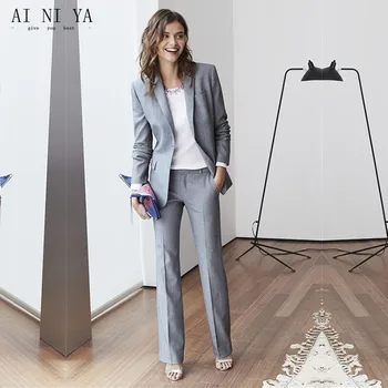 

Women Pant Suits Notch Lapel Women Ladies Office Business Tuxedos Formal New Hot Suits Work Wear