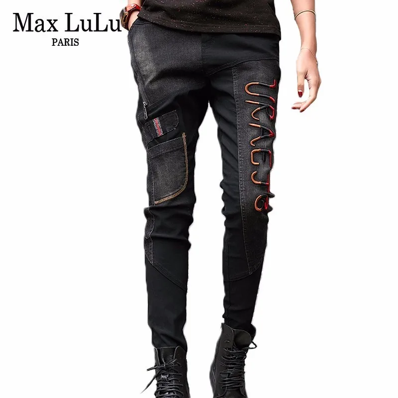Max LuLu 2019 Роскошные корейские винтажные женские штаны шаровары черные рваные