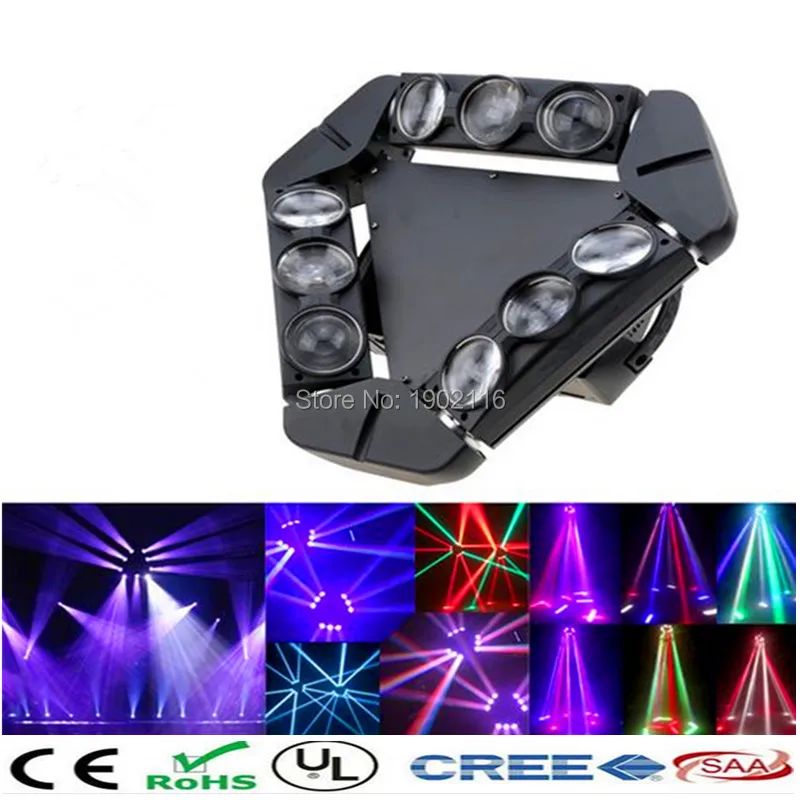 High quality 9x10w RGBW LED Spider Beam Moving Head Light For Disco Dj Bar club led beam wash light DMX effect stage lighting