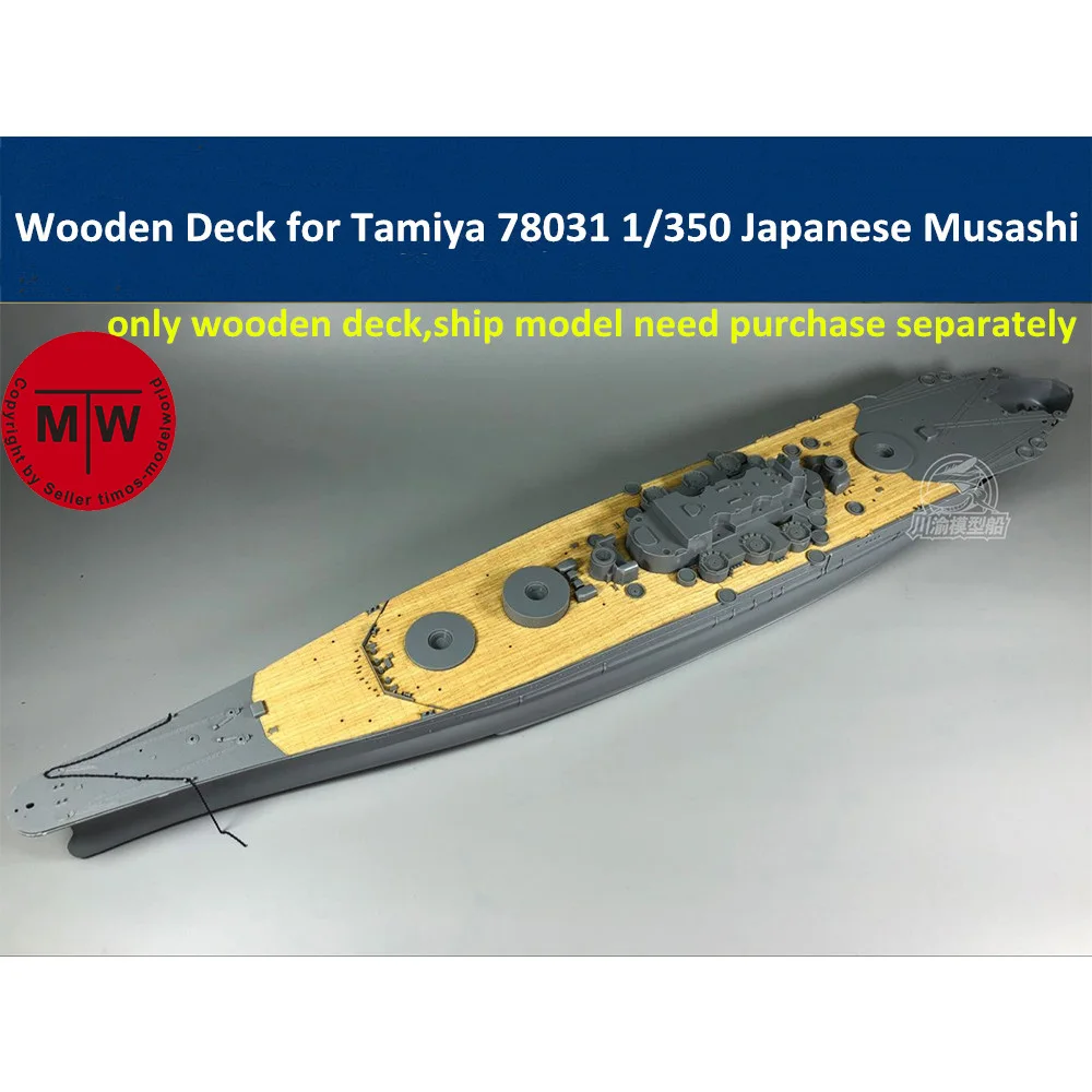 Tamiya 78031 Maquette Bateau Cuirassé Japonais Musashi Échelle 1:350 - Kit Prestige + Pièces Mât Neuves
