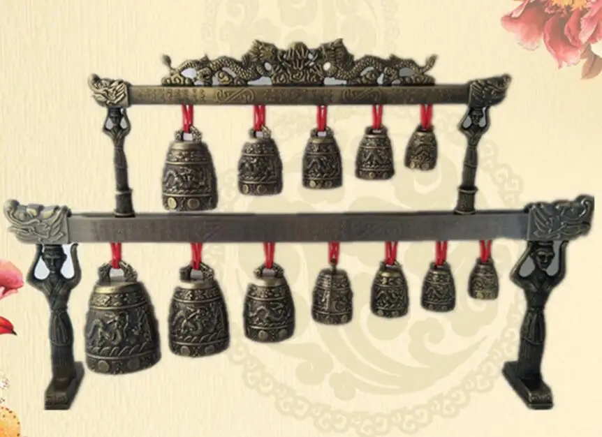 Китайский бронзы, древний двухэтажные колокола, украшения и collectibles.1
