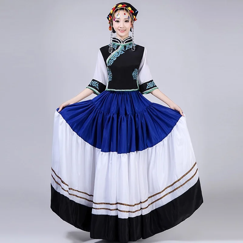 Hmong clothes design women Chinese traditional folk dance costumes modern hmong clothes thnic stage dance wear AA4596