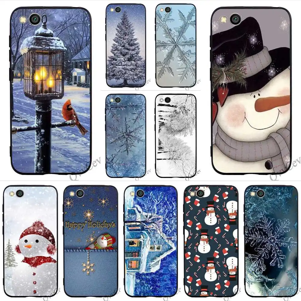 

Pattern Animated Winter Snowman Phone Cover for Xiaomi Mi 8 Case A1 A2 Lite 6 F1 Covers