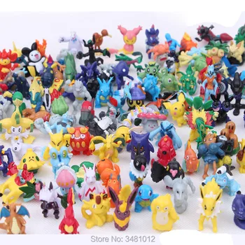 

144pcs Pocket Animals Squirtle Pokeball Miniature PVC Action Figures Mini Cartoon Anime Figurines Model Dolls Kids Toys