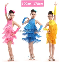 Платье для латинских танцев для женщин и девочек 110-170 см, платье с бахромой для латинских танцев, бальный танцевальный костюм, Одежда для танцев, женская одежда