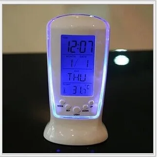 Творческий светодиодный световой Музыка Часы Синий Температура Дисплей 510 будильник вечный календарь электронные часы