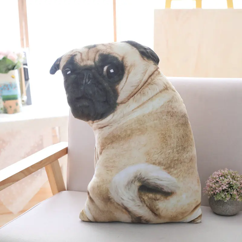 

Drop shipping 55/70cm Cute Simulation Dog Plush Toy 3D Printing Soft Stuffed Animal Dog Plush Pillow Cushion Home Sofa Decor